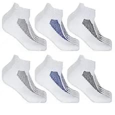 Kit 6 ou 3 Pares Meia Soquete Algodão 75% Cano Curto Proteção Calcanhar Masculina Feminina Unissex