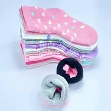 Kit 6 Pares Meia Menina Atoalhada Grossa Infantil Para Inverno Conforto Cano Longo Divertidas