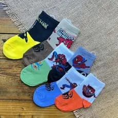 Kit 2 ou 4 Pares Meia infantil Juvenil Menino Homem Aranha Marvel Personagens