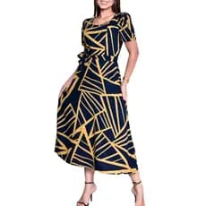 Vestido Evasê Midi com faixa para laço Moda evangélica