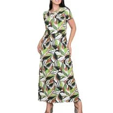 Vestido Feminino Blusa larga com elástico Manga Curta Longo Moda evangélica