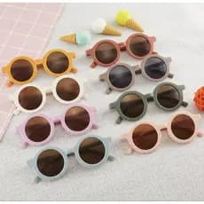 Óculos De Sol Redondo Infantil UV400 Unissex Para Menina Ou Menino