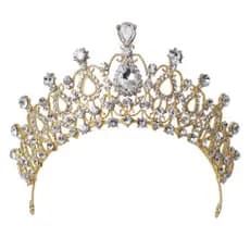 Tiara/Coroa Dourada para Noivas / Debutante Tiara para noivas