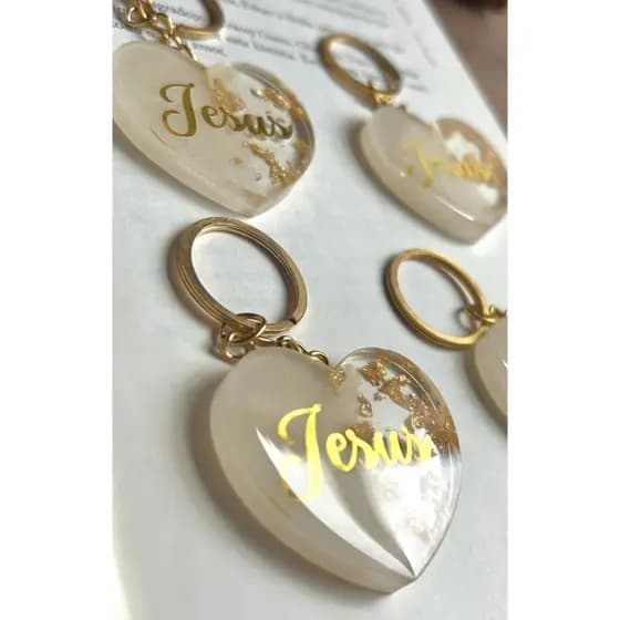 90unidades Lembrancinha para Igreja Mimos Brindes Religião Chaveiro de Jesus em Dourado Metalico