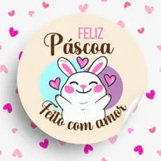 Adesivos de Páscoa Etiquetas Adesivas para Embalagens Feliz Páscoa