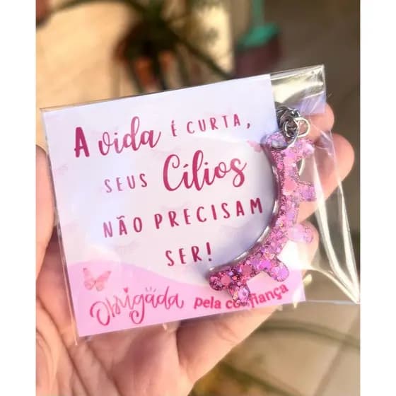 80Kit Mimo para Lash Designer Cartão de agradecimento com Chaveiro de Cilios Brinde para Clientes Lembrancinhas