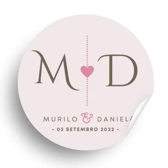 Adesivos para Casamento Iniciais do Casal Data Personalizado 100un
