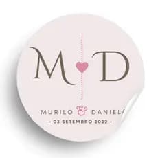 Adesivos para Casamento Iniciais do Casal Data Personalizado 100un