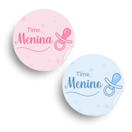 Adesivo Chá Revelação Time Menino Time Menina Pronta Entrega Rosa Lilás Azul Verde