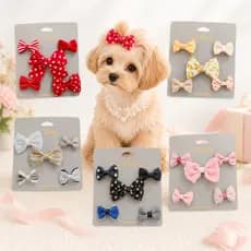 Kit 5 Grampos Pet Laço Fofo Clipe de Cabelo para Cachorro e Gato