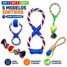 Mordedor Corda Para Cachorro Brinquedo Interativo Resistente Limpa Dentes Pet Cães