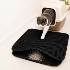 Tapete Coletor de Areia para Gatos EVA Dupla Camada Lavável Antiderrapante Impermeável Higiênico para Caixa de Areia Pet