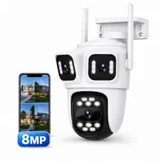 Câmera de Segurança ICSEE WiFi 3 Lentes 8MP Full HD IP66 Visão Noturna Áudio Duplo P15-SP3