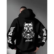 Blusa de Frio Moletom Canguru Pitbull Flanelado 100% Algodão Outono/Inverno Agasalho StreetWear
