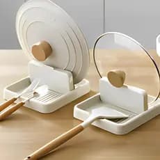 Organizador  Cozinha Suporte Tampas Talheres Descanso Panela