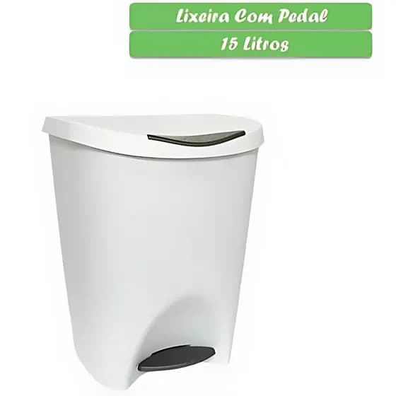 Lixeira com Pedal 7,5L – Cesto de Lixo Durável para Banheiro, Quarto e Escritório