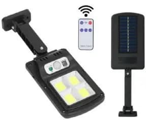 Refletor Solar LED Externo Poste Rua com Sensor Movimento Controle Remoto