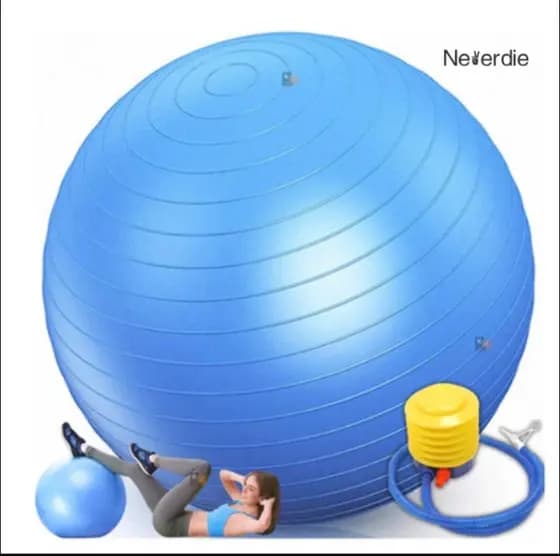 Bola de Pilates Inflável Anti Estouro com Bomba Yoga Fitness