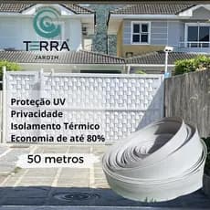 Fechamento De Portao Fita Pvc Divisor De Grama 50Metros X 10cm altura COR BRANCO