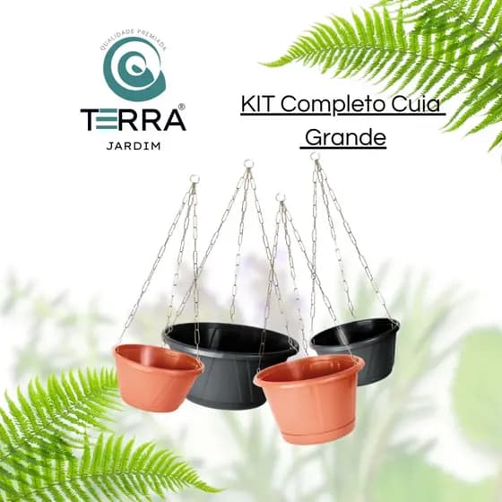 Kit Completo Cuia suspensa Nobre Cor Cerâmica, Vaso Suspenso, Vaso liso Samambaia Vaso para Folhagen