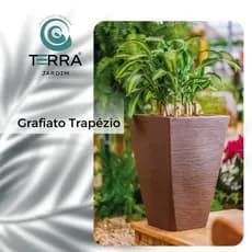 Vaso Grafiato Trapézio, Vaso Premium, Vaso Área Interna e Externa, Vaso Exuberante, Vaso Folhagens e Flores Grandes