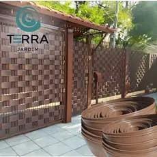 Fechamento De Portao Fita Pvc Divisor De Grama 50Metros X 10cm altura COR MARROM