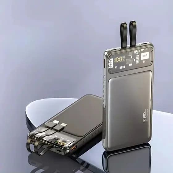 Carregador Portátil PowerBank 22,5W 10000mAh Estilo CiberPunk Display Led Carregamento Rápido al-782- PRETO