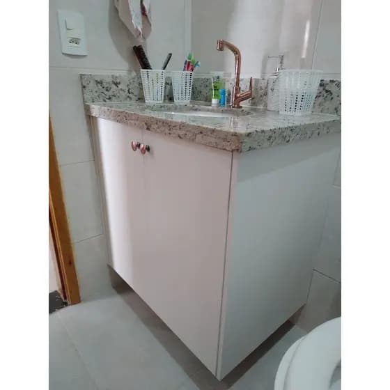 Gabinete de Banheiro 2 portas MDF 59cm Dobradiças Slow | Compacto, Moderno e Funcional
