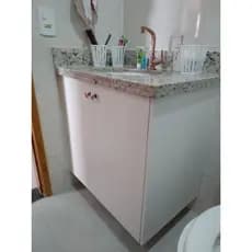 Gabinete de Banheiro 2 portas MDF 59cm Dobradiças Slow | Compacto, Moderno e Funcional