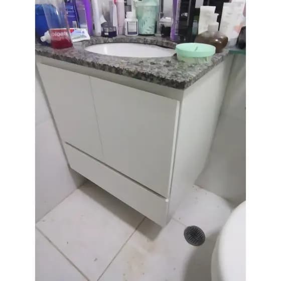 Gabinete Banheiro 60cm 2 Portas + Gaveta Sob Medida MDF 100%