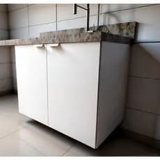 Balcão 2 portas de Pia 80cm MDF 💥 Armário de Cozinha com Prateleira | Móvel Planejado Barato