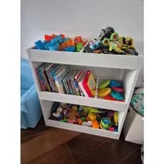 Baú Para Brinquedos Infantil Com Divisórias Organizador De Quarto 100% MDF Branco