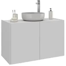 Gabinete Banheiro 59cm Helena MDF com Amortecimento Porta Sem Puxador Moderno |