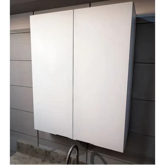 Armário Superior Cozinha 60x80 MDF 2 Portas 37cm Profundo Dobradiça Amortecida Armário Suspenso Branco