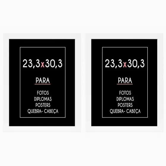Kit 2 Molduras 23,3x30,3  Madeira Lisa Para Quebra Cabeça Sem vidro