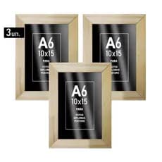 Kit 3 Porta Retrato 10x15 Quadri A6 Com Vidro ou Acetato