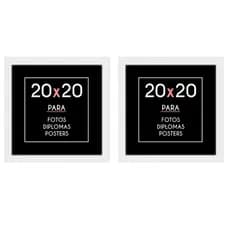 Kit 2 Molduras Quadro 20x20 Com Vidro Ou Acetato