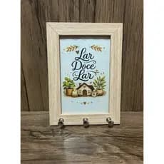 Porta Chave 10x15 Com 3 Pinos Vertical Ou 4 Pinos Horizontal Com Vidro