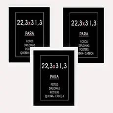 Kit 3 Molduras Para Quebra Cabeça 22,3x31,3 Madeira Lisa Sem Vidro