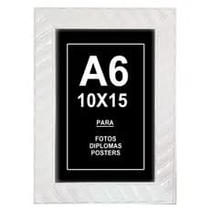 KIT 5 Porta Retratos 10x15 Moldura Trabalhada Quadro A6 Com Vidro Ou Acetato