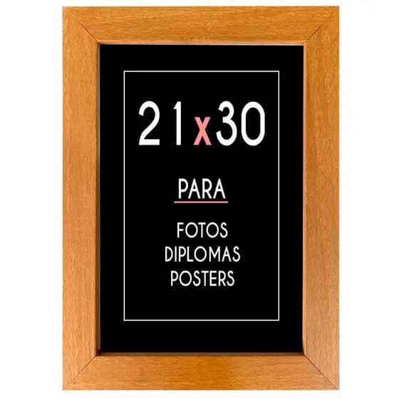 Moldura 21x30 A4 Madeira Lisa Com Acetato Ou Só Fundo