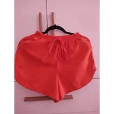 Short feminino verão confortável linho elástico bolso