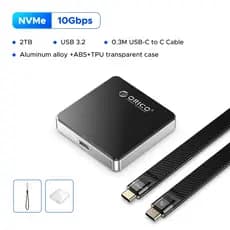 Case Orico SSD M.2 2230 NVMe USB-C 10Gbps Magnético para iPhone 15 Pro / 16 Pro + SSD M2 512GB GEN 4X4
