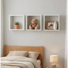 kit 3 nichos prateleiras quadrado 30x30x15 / 30x30x10 100% mdf branco, sala quarto cozinha banheiro