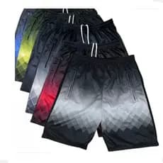 Kit 3 Bermuda estampada Infantil Short Flanelado Casual 2 Bolsos Ziper Praia Juvenil Masculino
