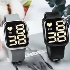 Rel贸gio Feminino LED quadrado 脿 prova d'谩gua digital masculino Esportes