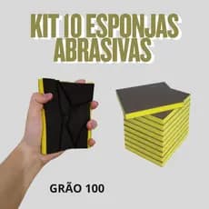 Kit 10 Lixa Esponjas Abrasivas 100 X 120mm Grão 100 Para Acabamento Amarela - Sia