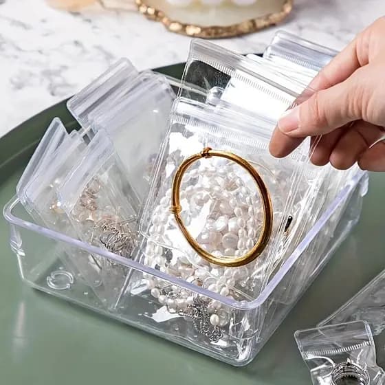 Saco de 100/50/20 peças para armazenamento de joias-Transparente para colares e pulseiras