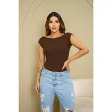 Blusa Regata Feminina Costas Aberta- Ribana Canelada Moderna Esconde Gordurinha Braço Promoção