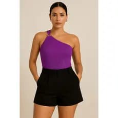 Blusa Regata Body Feminina Ombro Só Moderna Casual Barato Promoção Natal